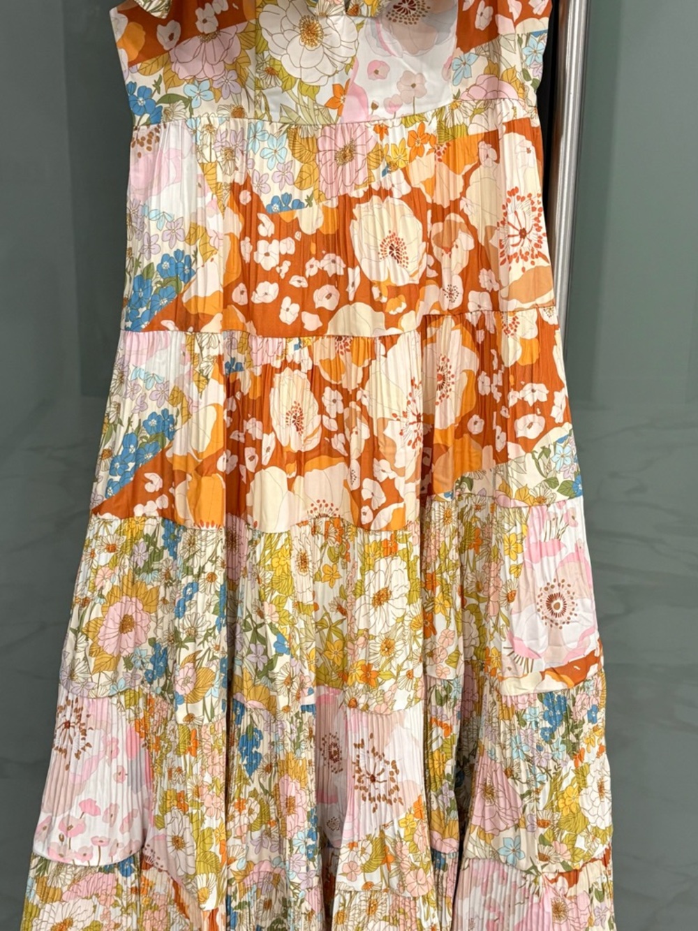 Beulah One-Shoulder Floral Maxi Dress in Peach, Yellow and Cream - Picture 4 of 6